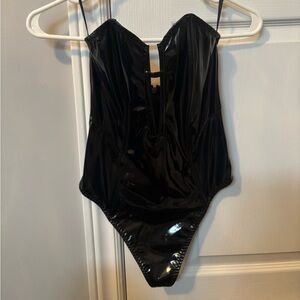 Black Shiny Bodysuit